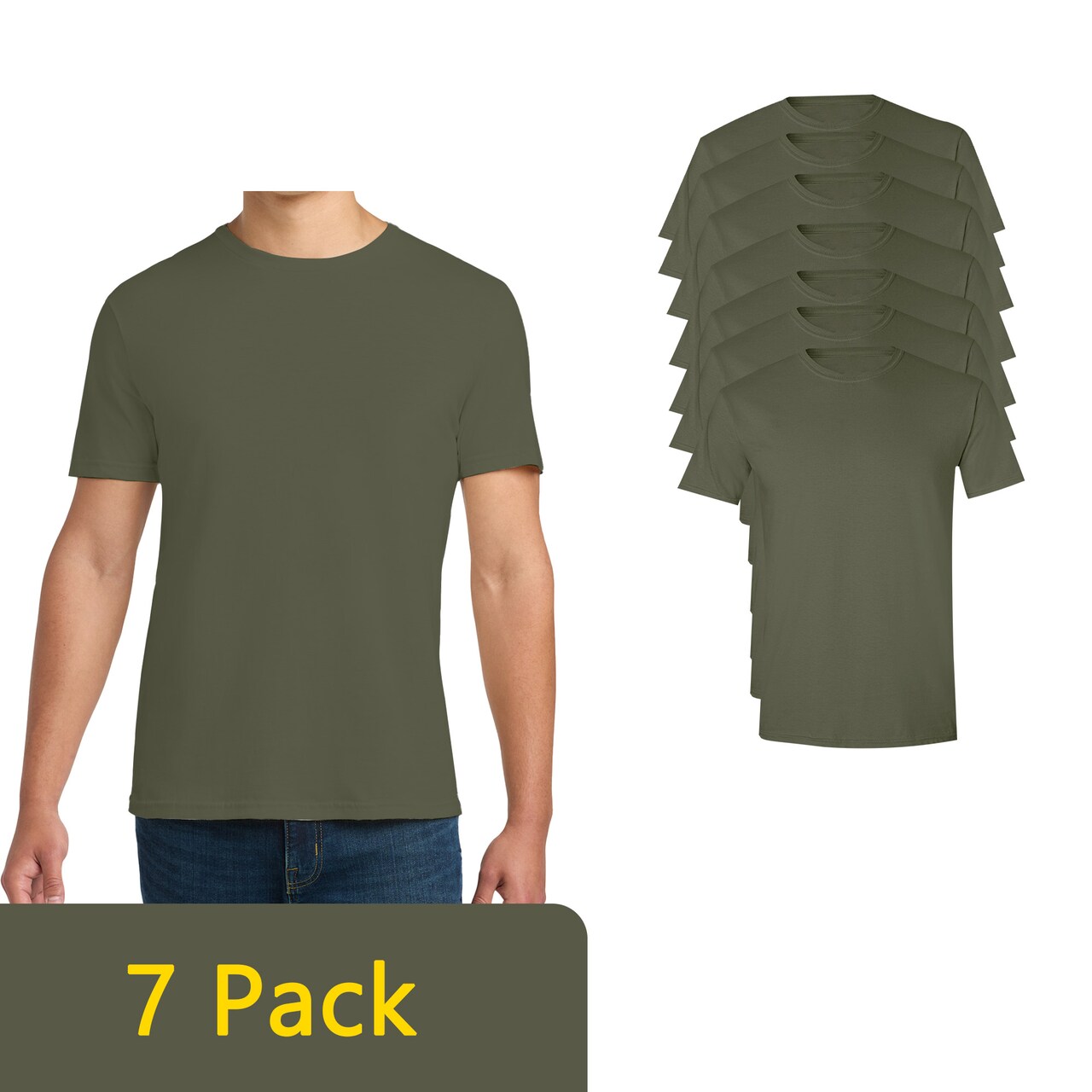 Gildan Men's Softstyle Short Sleeve Blank T-Shirt for DIY Printing & Craft Projects, Military Green